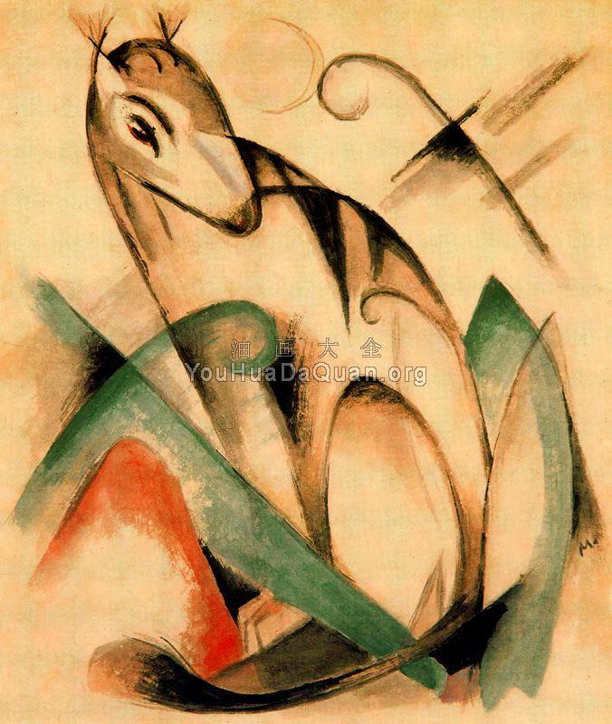 Seated Mythical Animal - 弗朗茨·马克